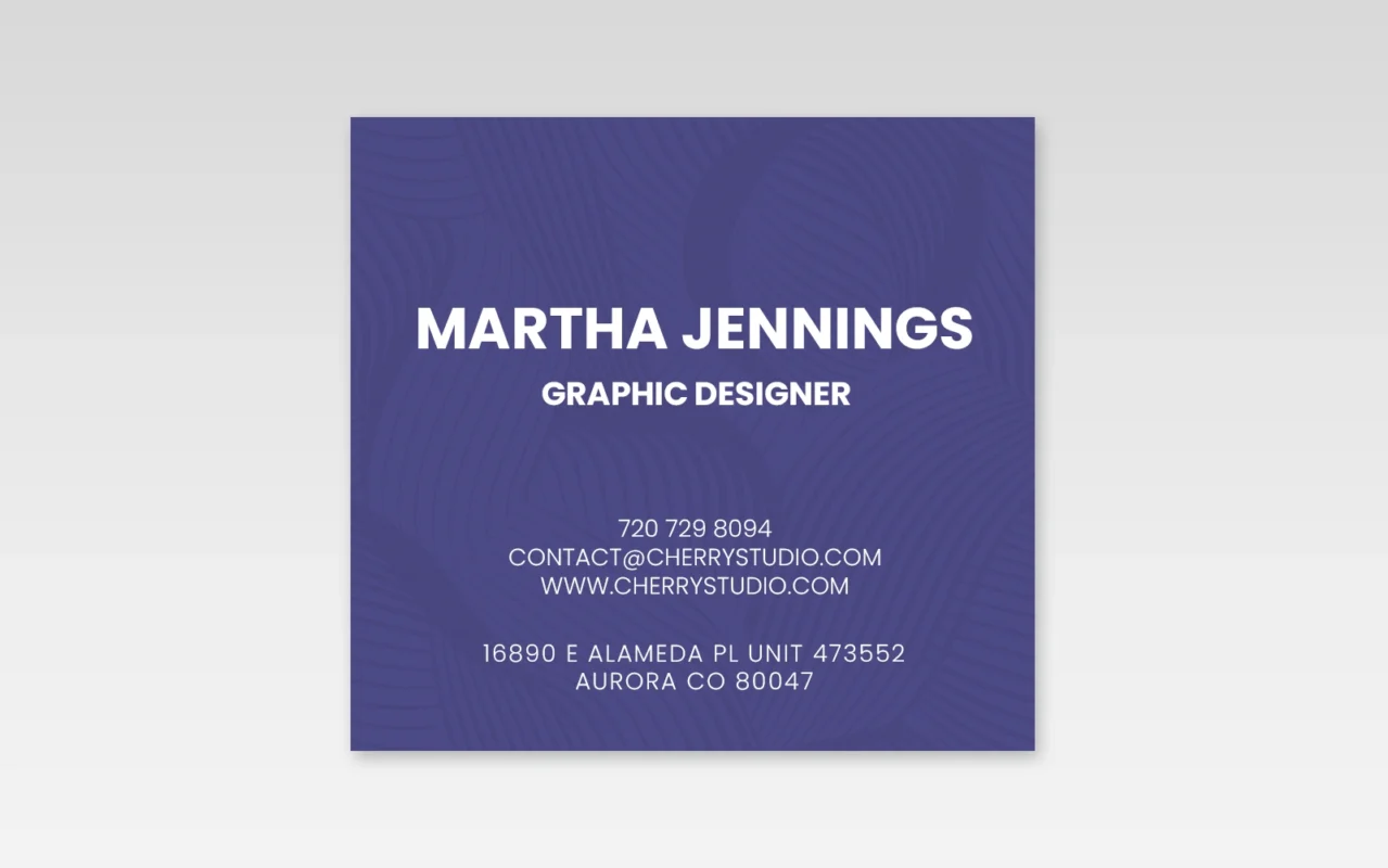 Square business cards back